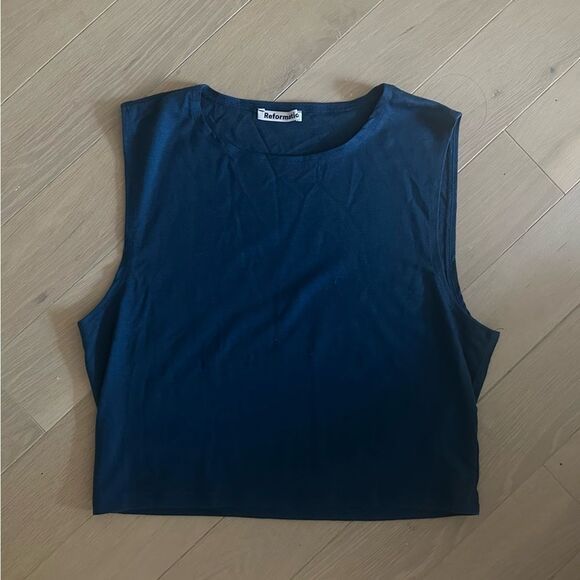 Reformation Tops - Reformation blue muscle crop top